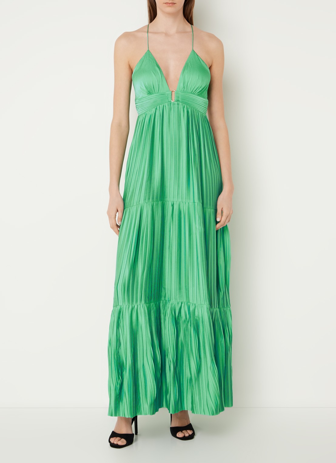 Ba&sh Maxi jurk met rugdecolleté  - achterkant 4 groen