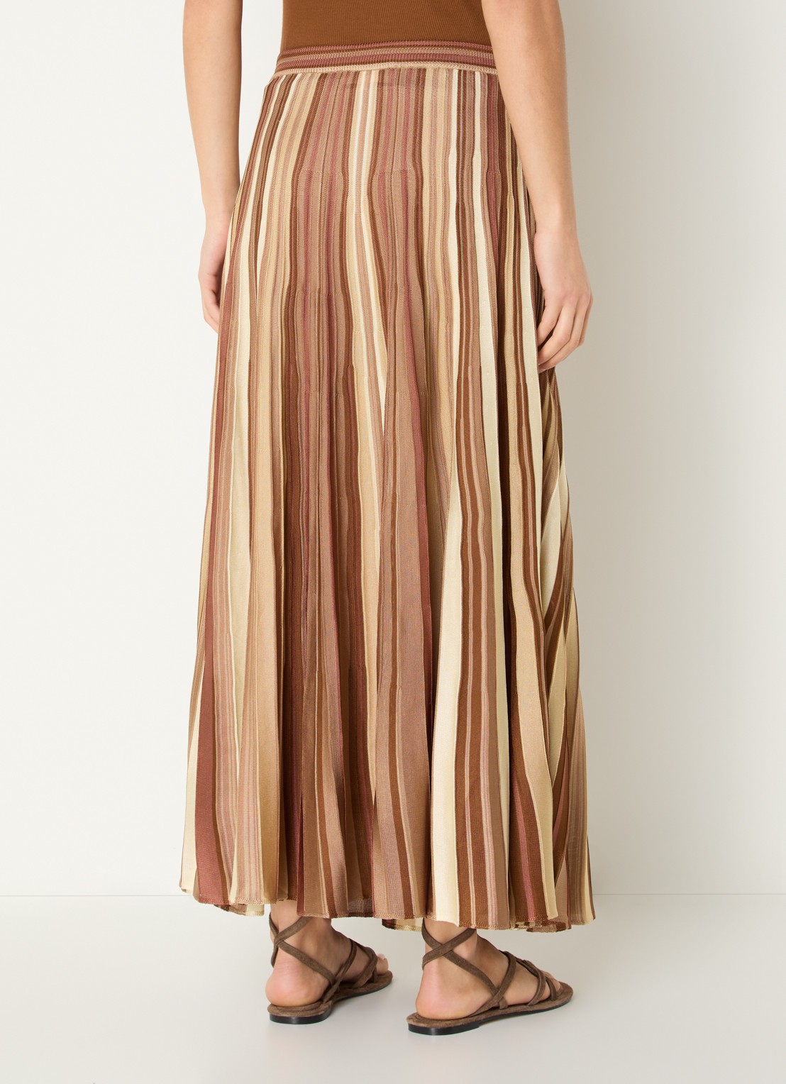 ba&sh Maxi rok met streepprint - achterkant 3 bruin