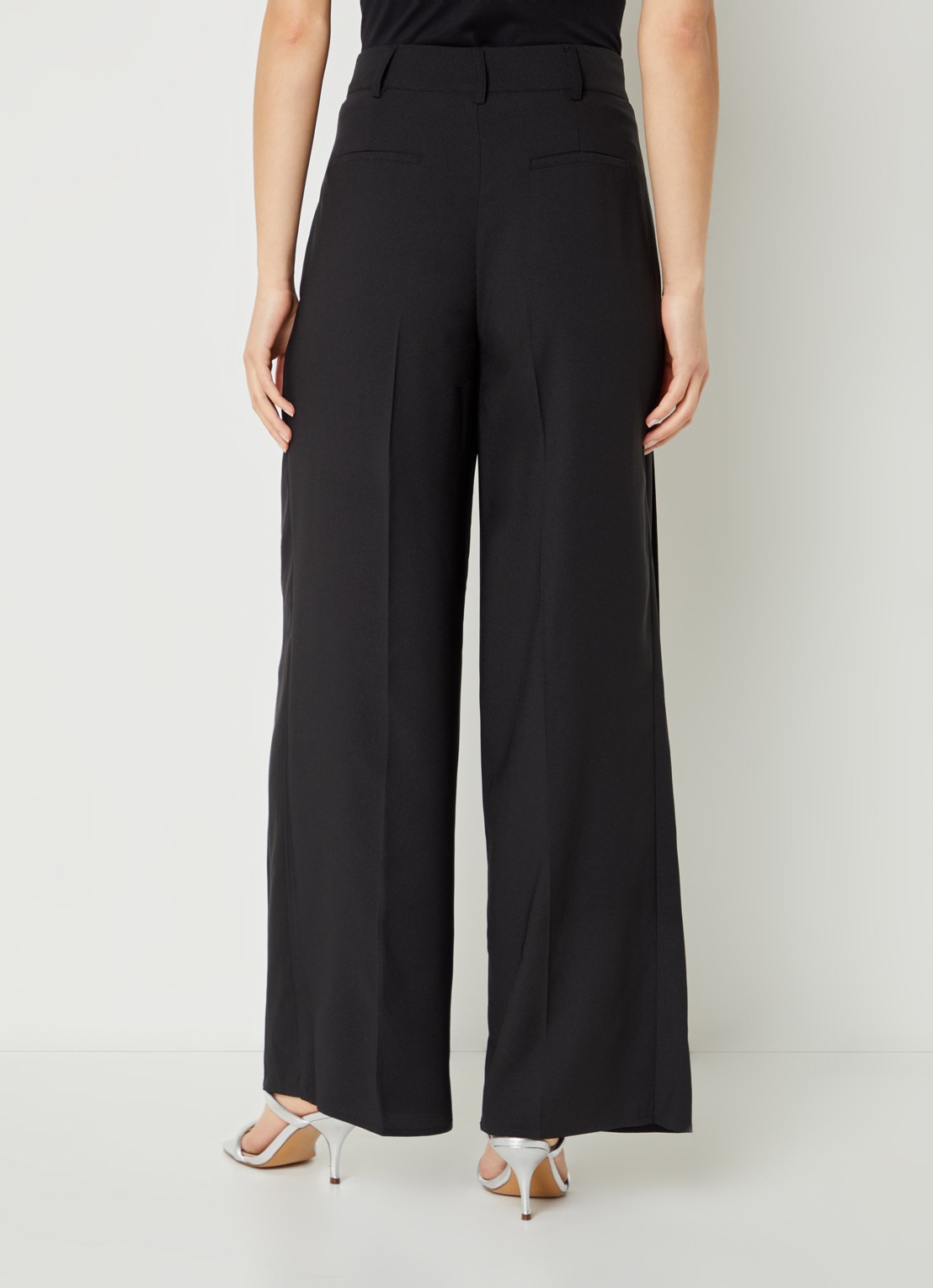 ba&sh Miley high waist loose fit pantalon met plooien - achterkant zwart