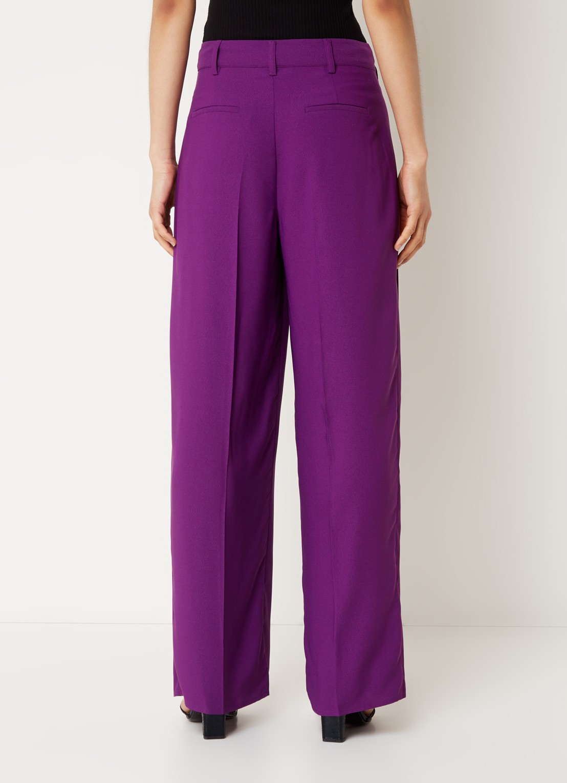ba&sh Miley high waist loose fit pantalon met plooien - achterkant paars