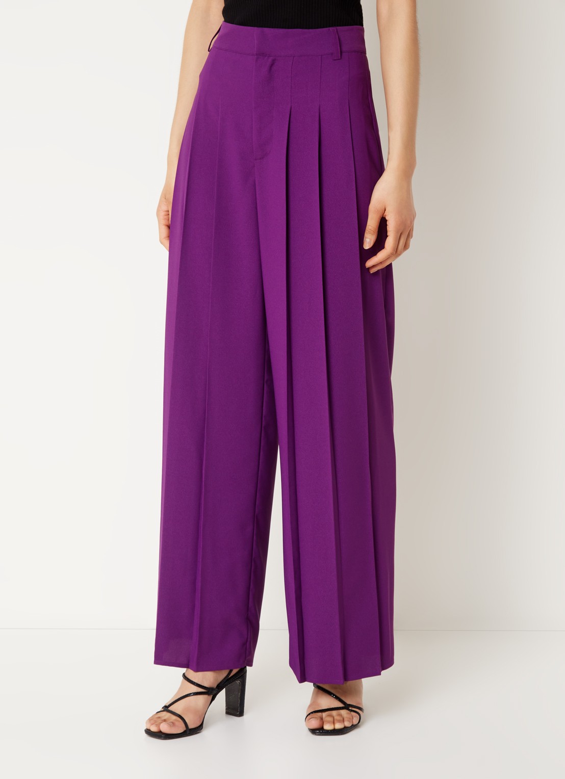 ba&sh Miley high waist loose fit pantalon met plooien - detail 4 paars