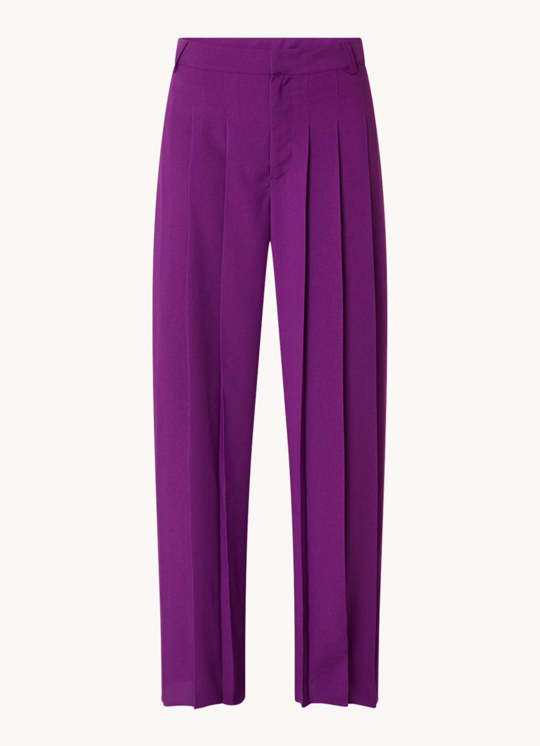 ba&sh Miley high waist loose fit pantalon met plooien - voorkant 2 paars