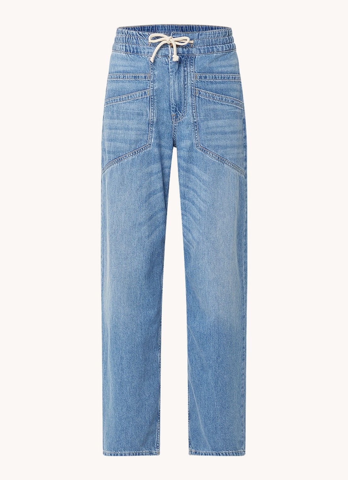 ba&sh Mima high waist straight leg jeans met medium wassing - voorkant 3 indigo