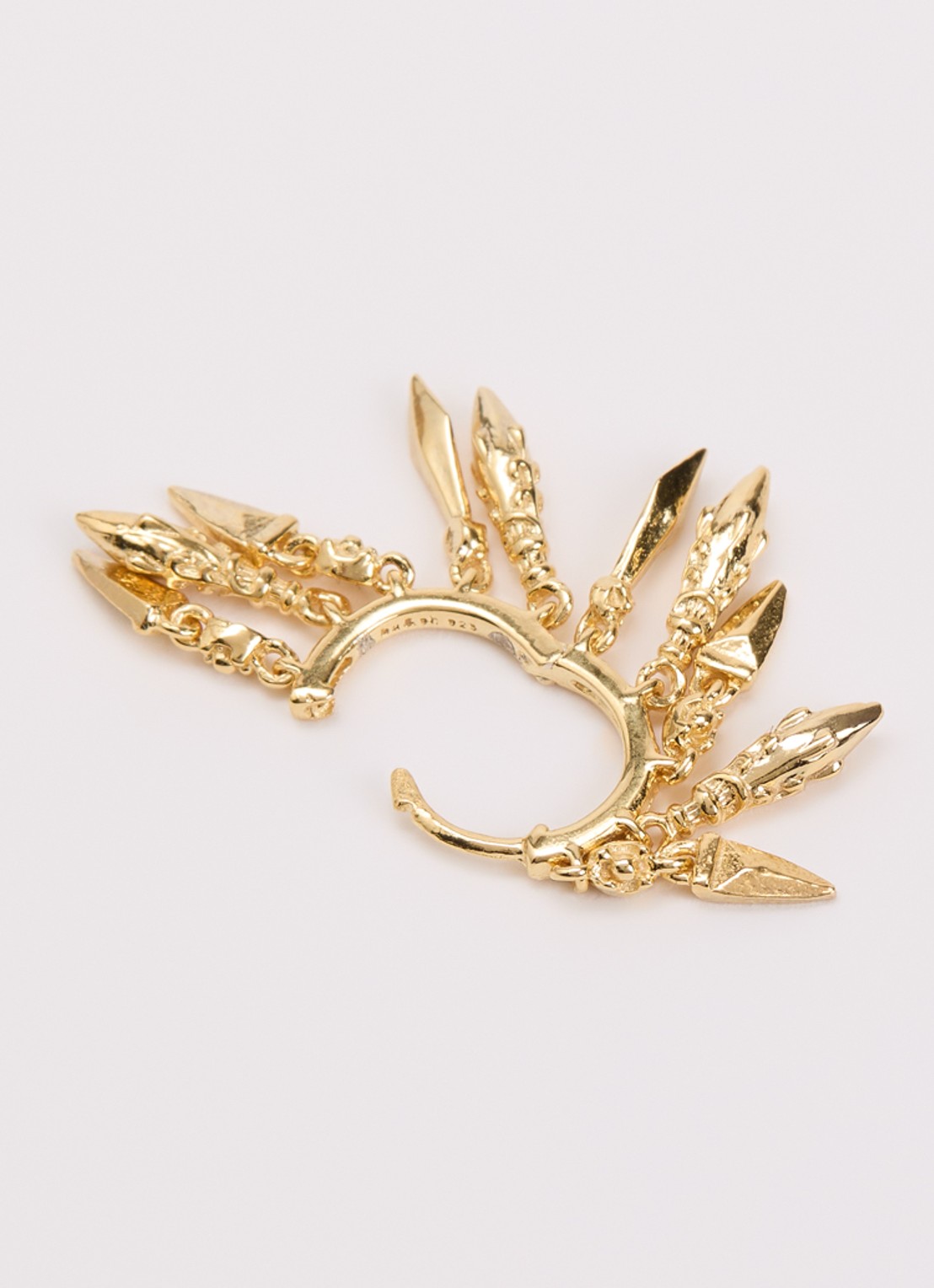 ba&sh Mina oorring van zilver - detail goud