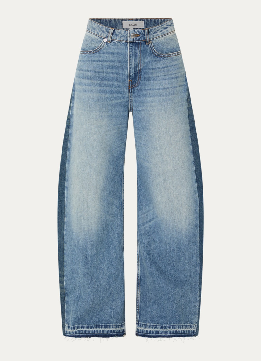 ba&sh Mislav high waist wide leg jeans met lichte wassing  - voorkant 4 indigo