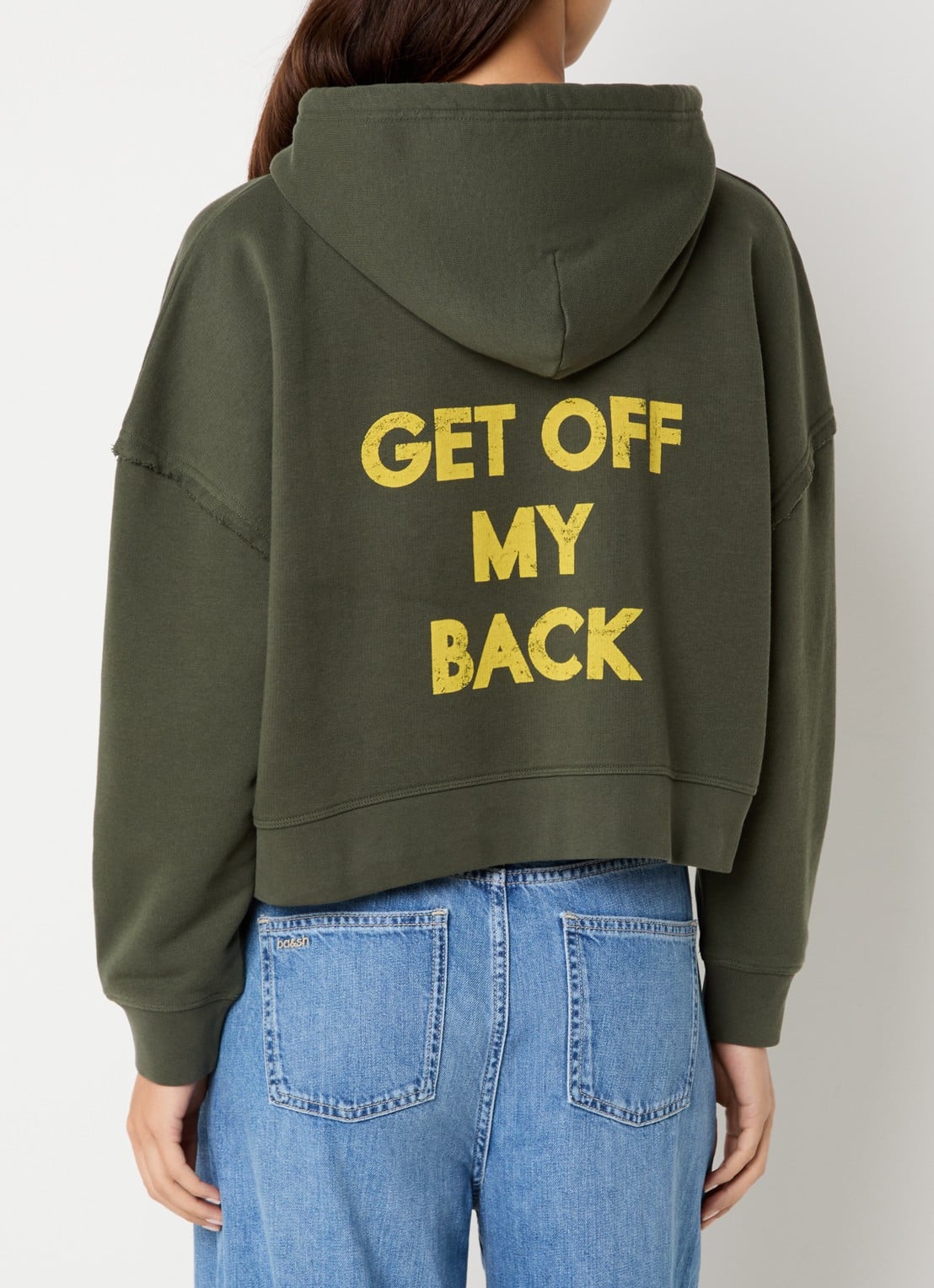 ba&sh Moby hoodie met backprint - detail 4 legergroen