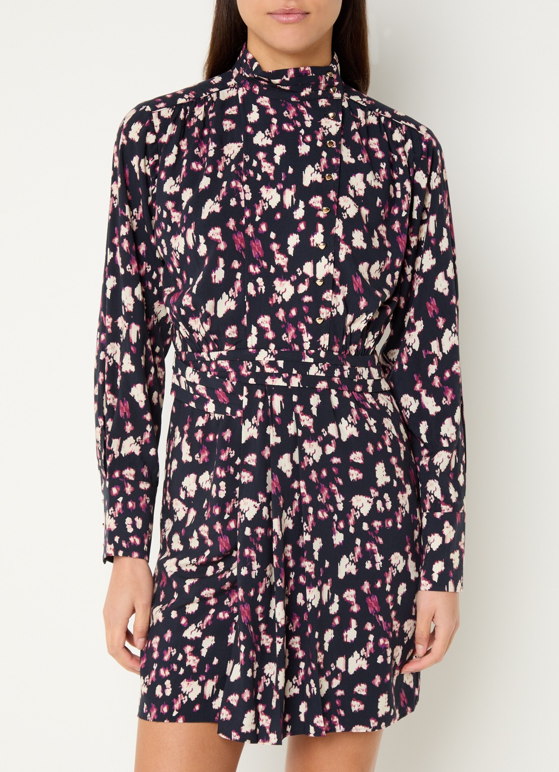 ba&sh Molly mini tuniekjurk met print - detail zwart