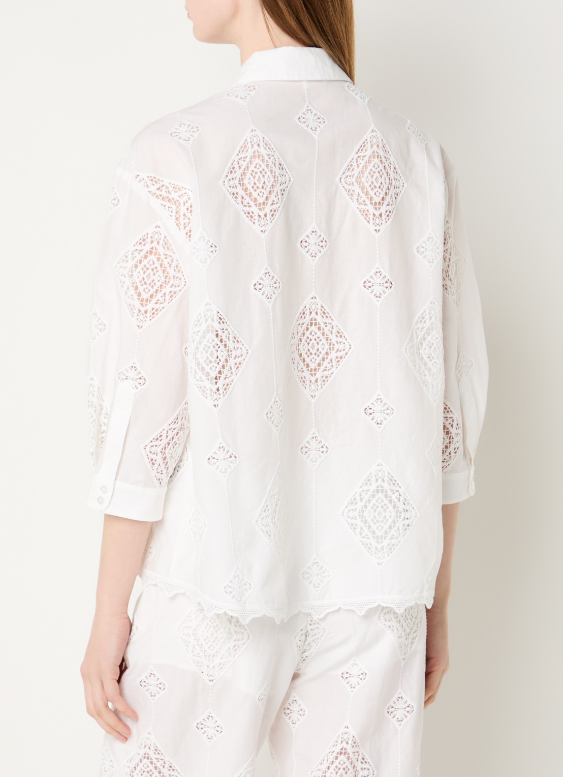 ba&sh Muriel blouse met broderie - achterkant 4 gebroken wit