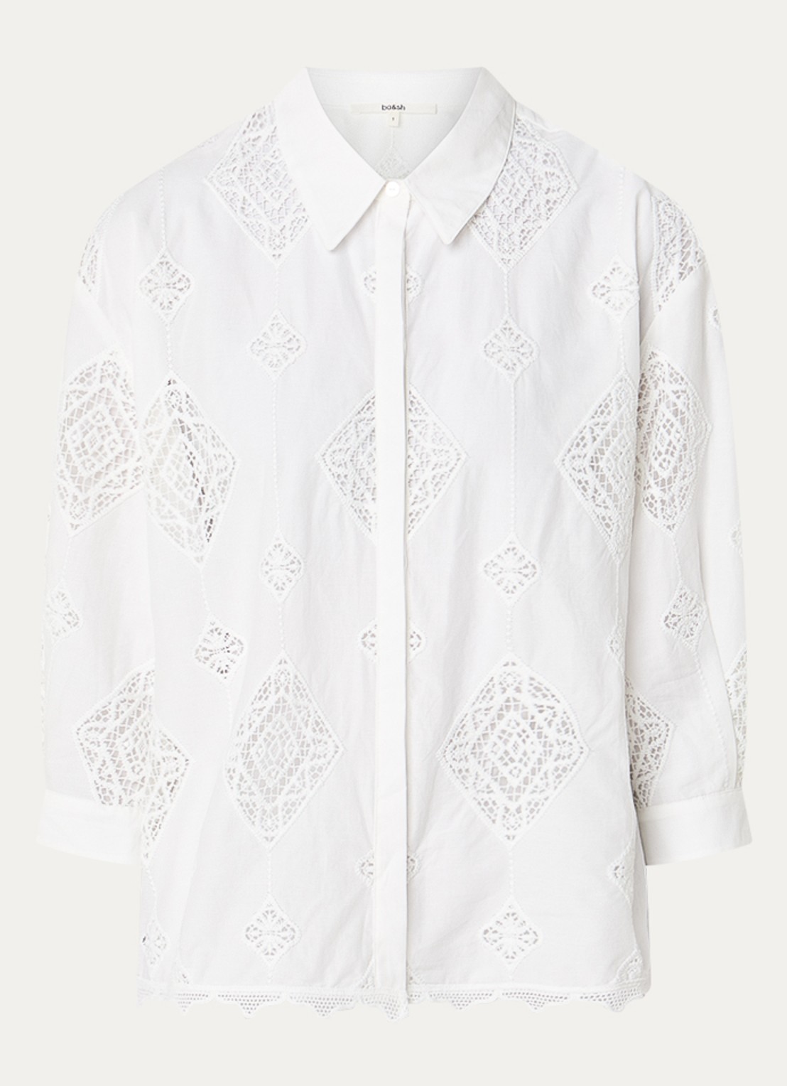 ba&sh Muriel blouse met broderie - voorkant gebroken wit
