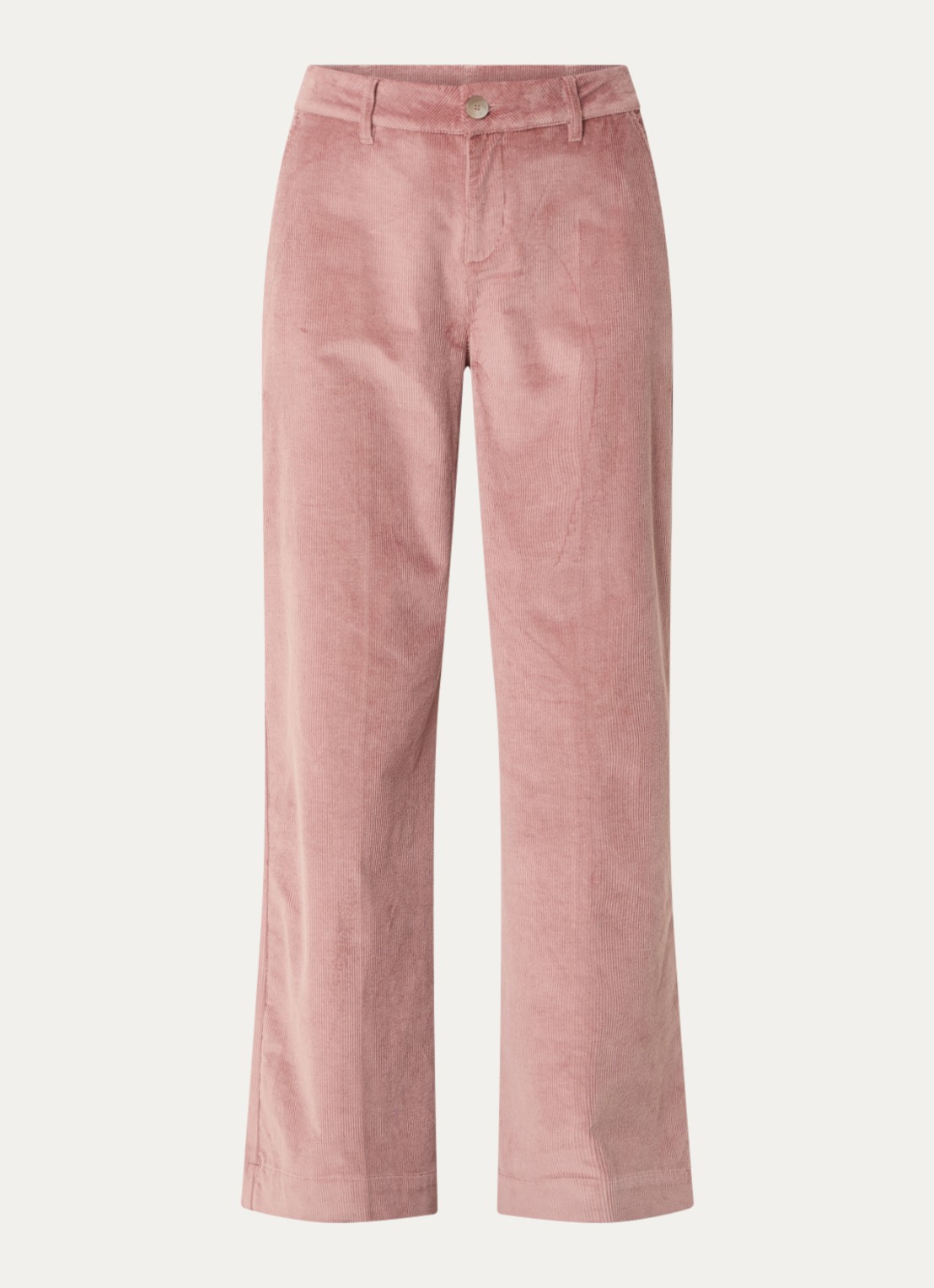 ba&sh Nali high waist wide fit broek van corduroy met steekzakken - voorkant 4 zalmroze