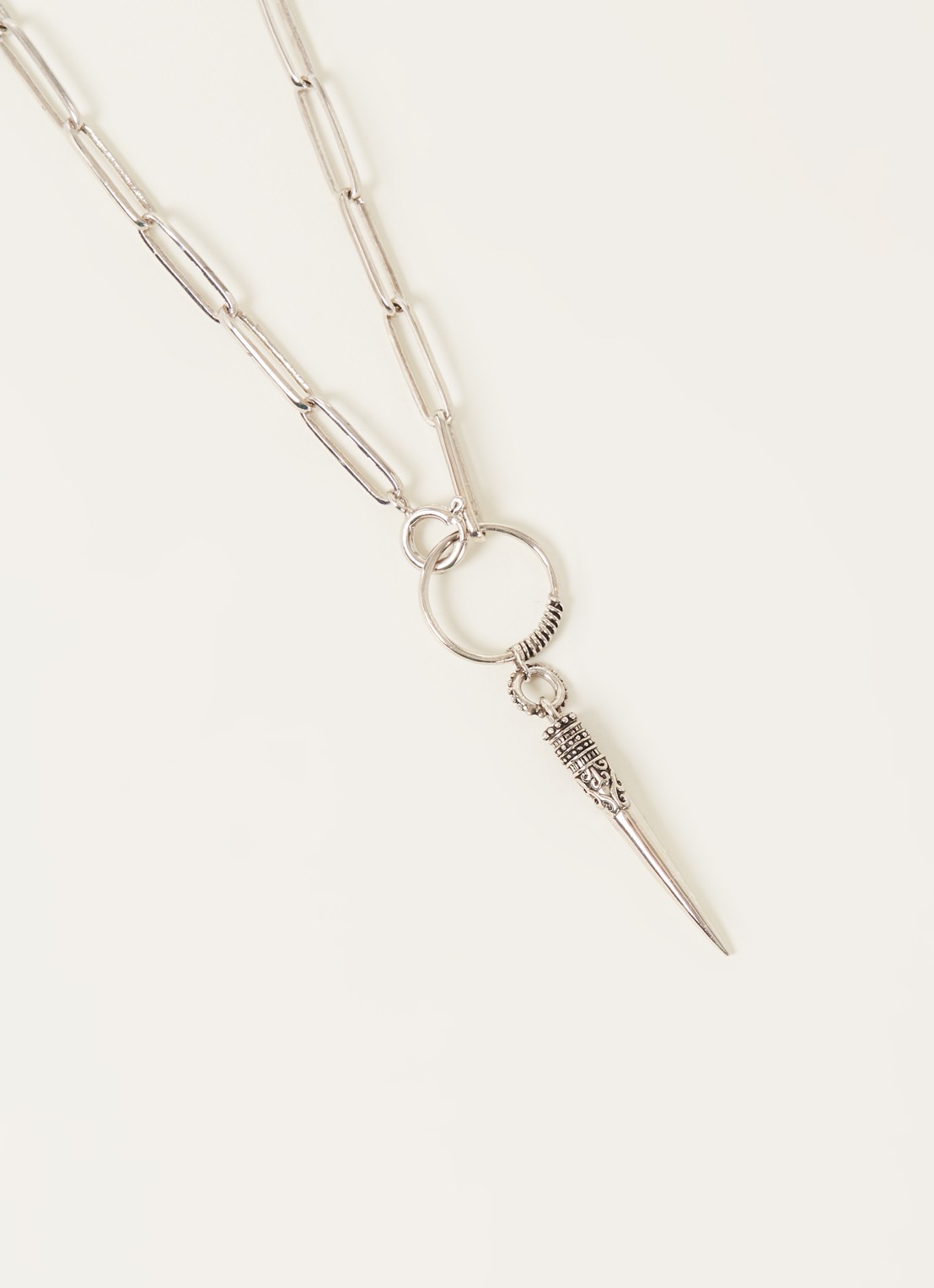 Ba&sh Naomie ketting met hanger  - detail zilver