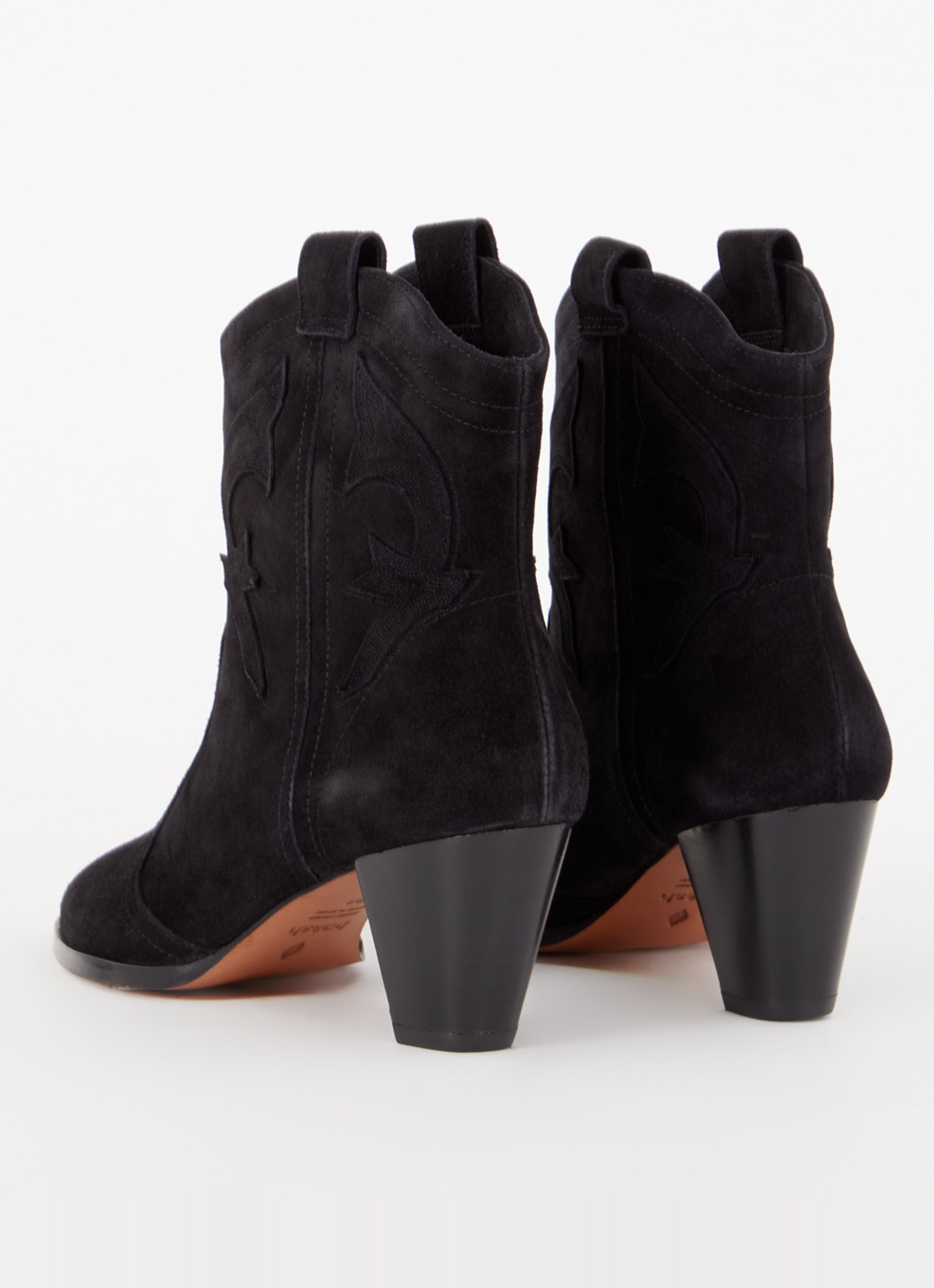 ba&sh New Casey cowboylaars van kalfssuède - achterkant 3 zwart
