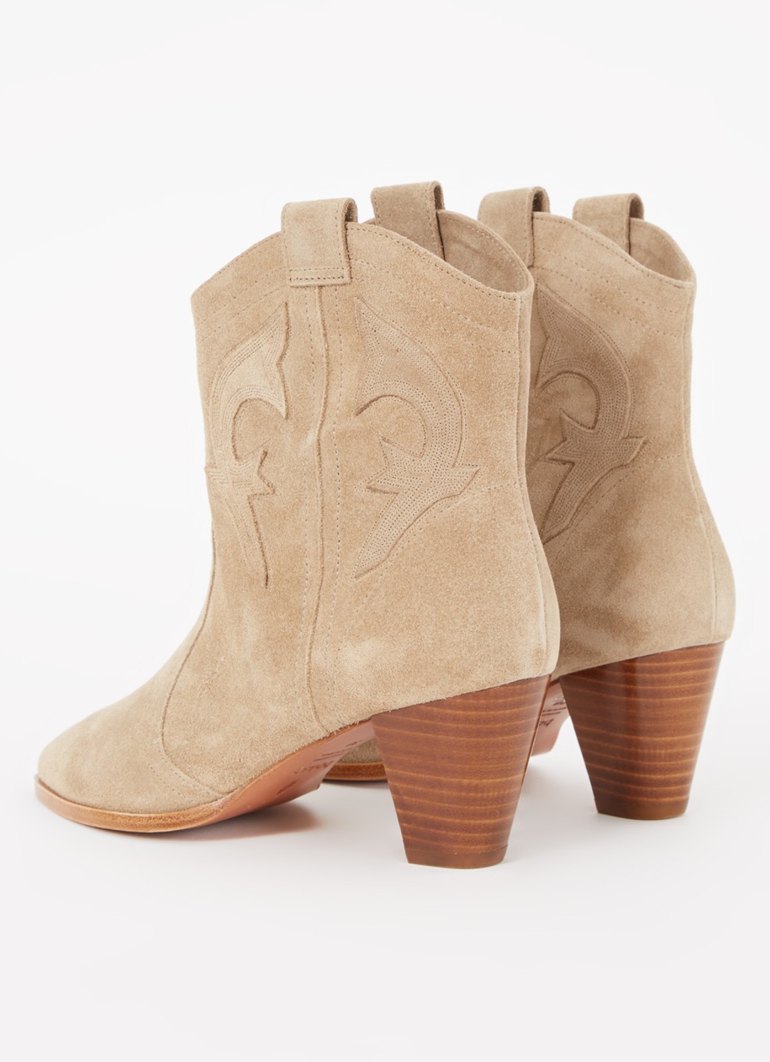 ba&sh New Casey cowboylaars van kalfssuède - achterkant donkerbeige