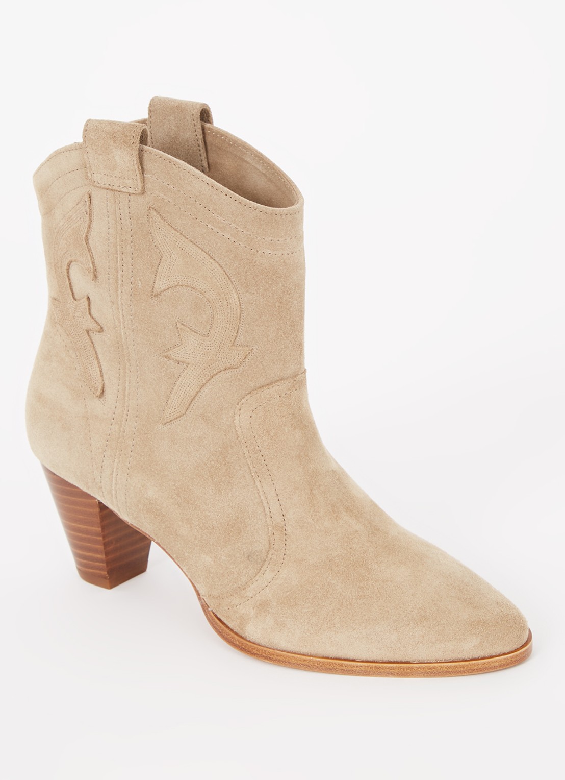 ba&sh New Casey cowboylaars van kalfssuède - voorkant 3 donkerbeige