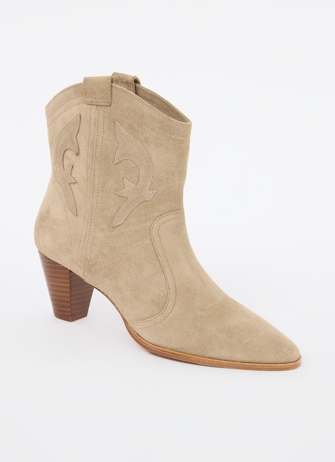 ba&sh New Casey cowboylaars van kalfssuède - voorkant 4 donkerbeige