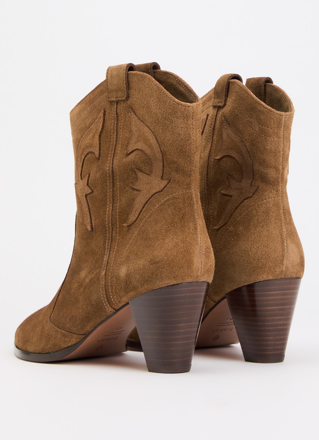ba&sh New Casey enkellaarsje van suède - achterkant 2 camel