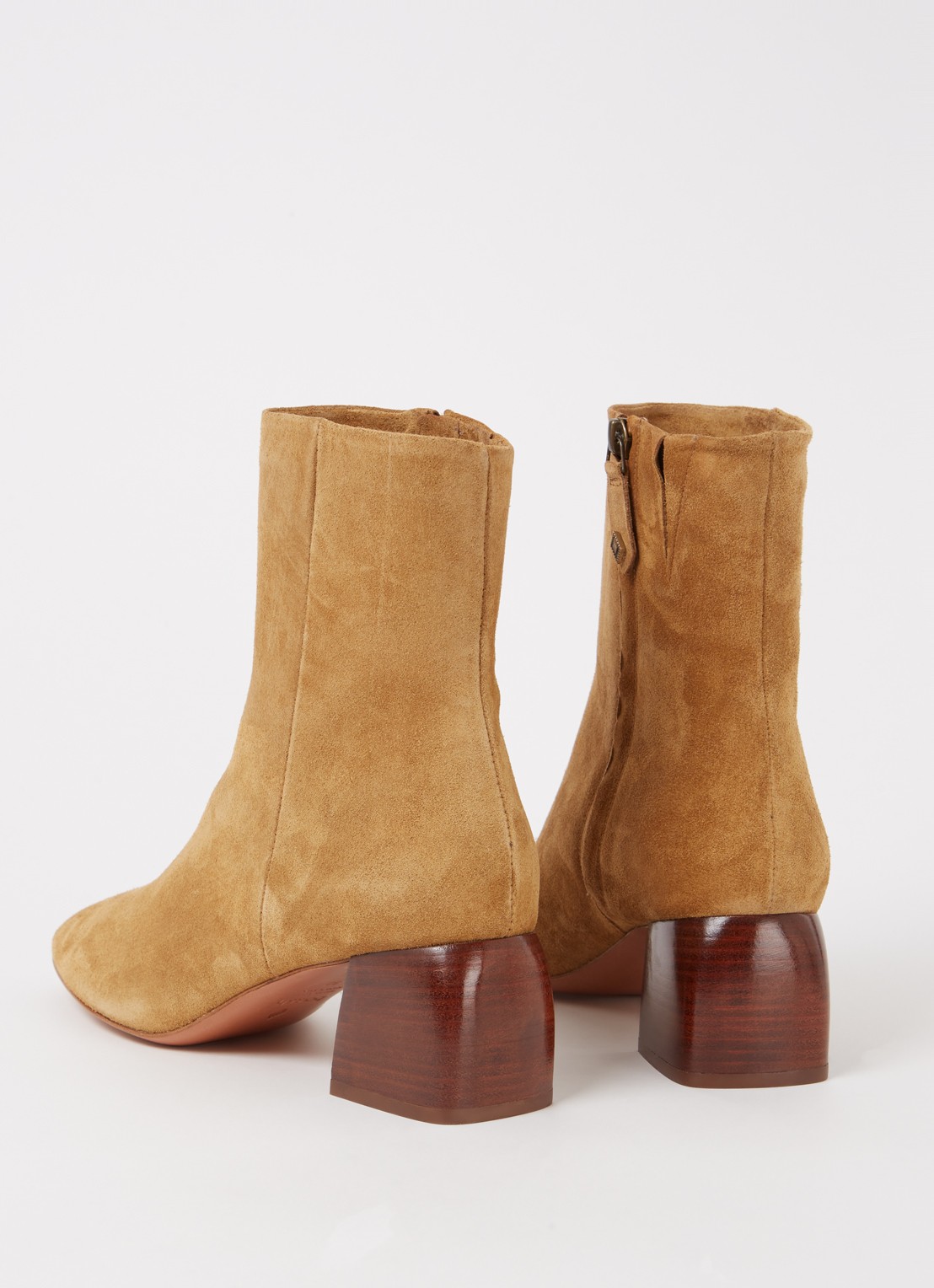 ba&sh New Cecily enkellaarsje van suède  - achterkant 4 camel