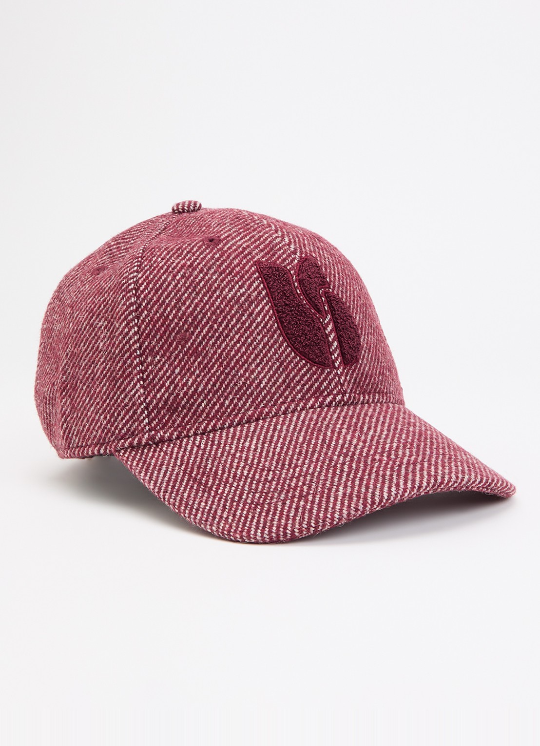 ba&sh New Hugo pet in wolblend met logo - voorkant cranberryrood