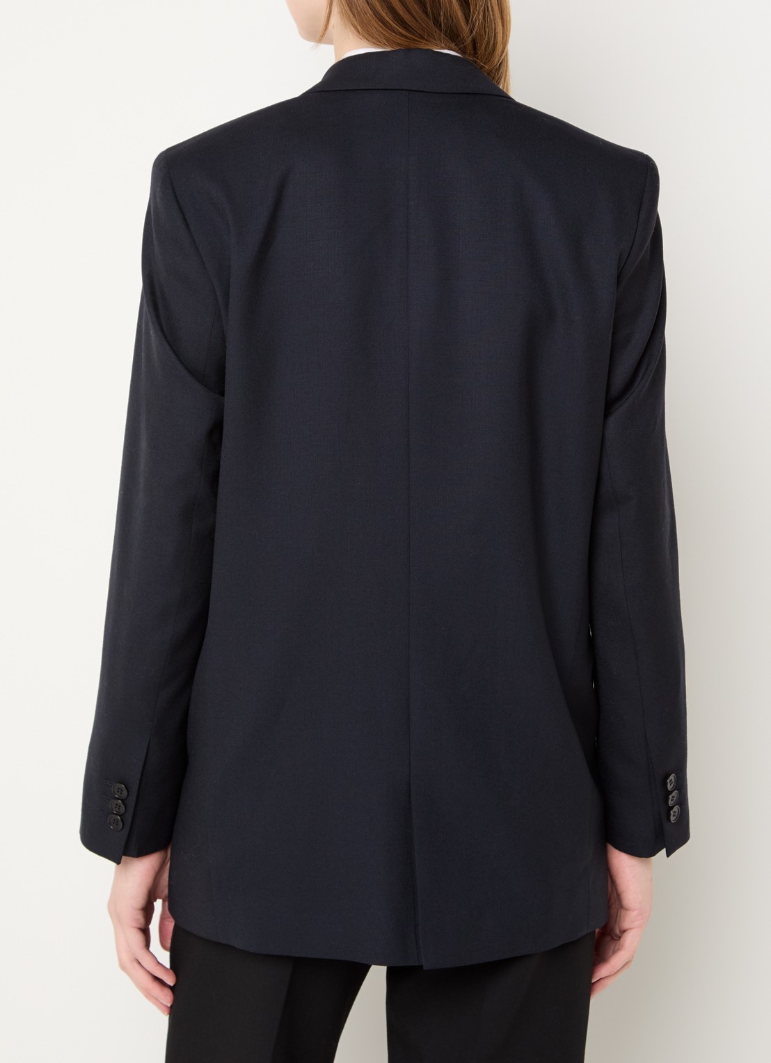 ba&sh Nisha blazer in wolblend met klepzakken - achterkant 4 donkerblauw