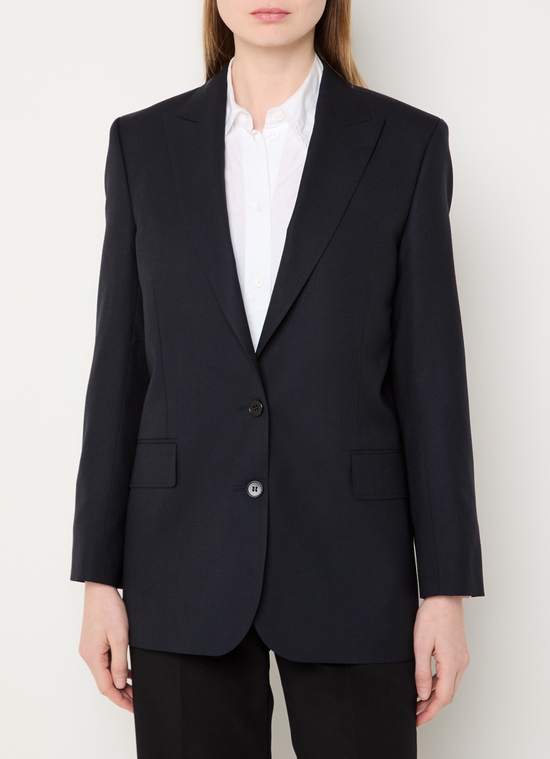 ba&sh Nisha blazer in wolblend met klepzakken - detail 3 donkerblauw