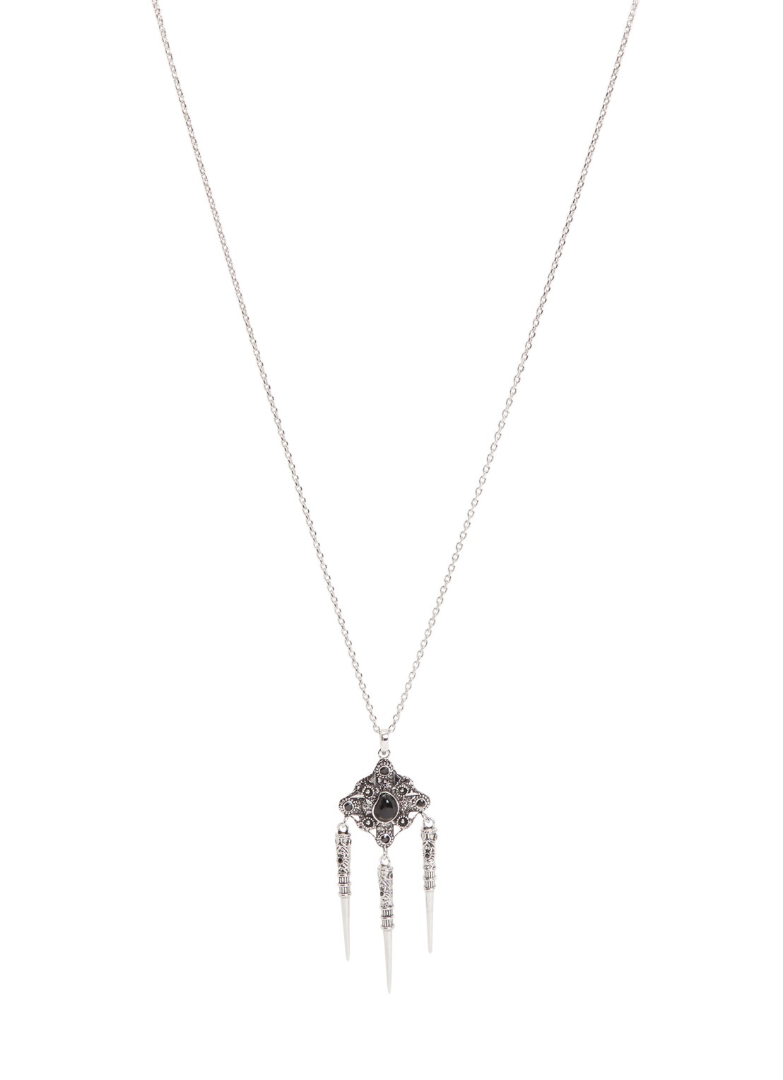 ba&sh Noor ketting met hanger - voorkant 4 zilver