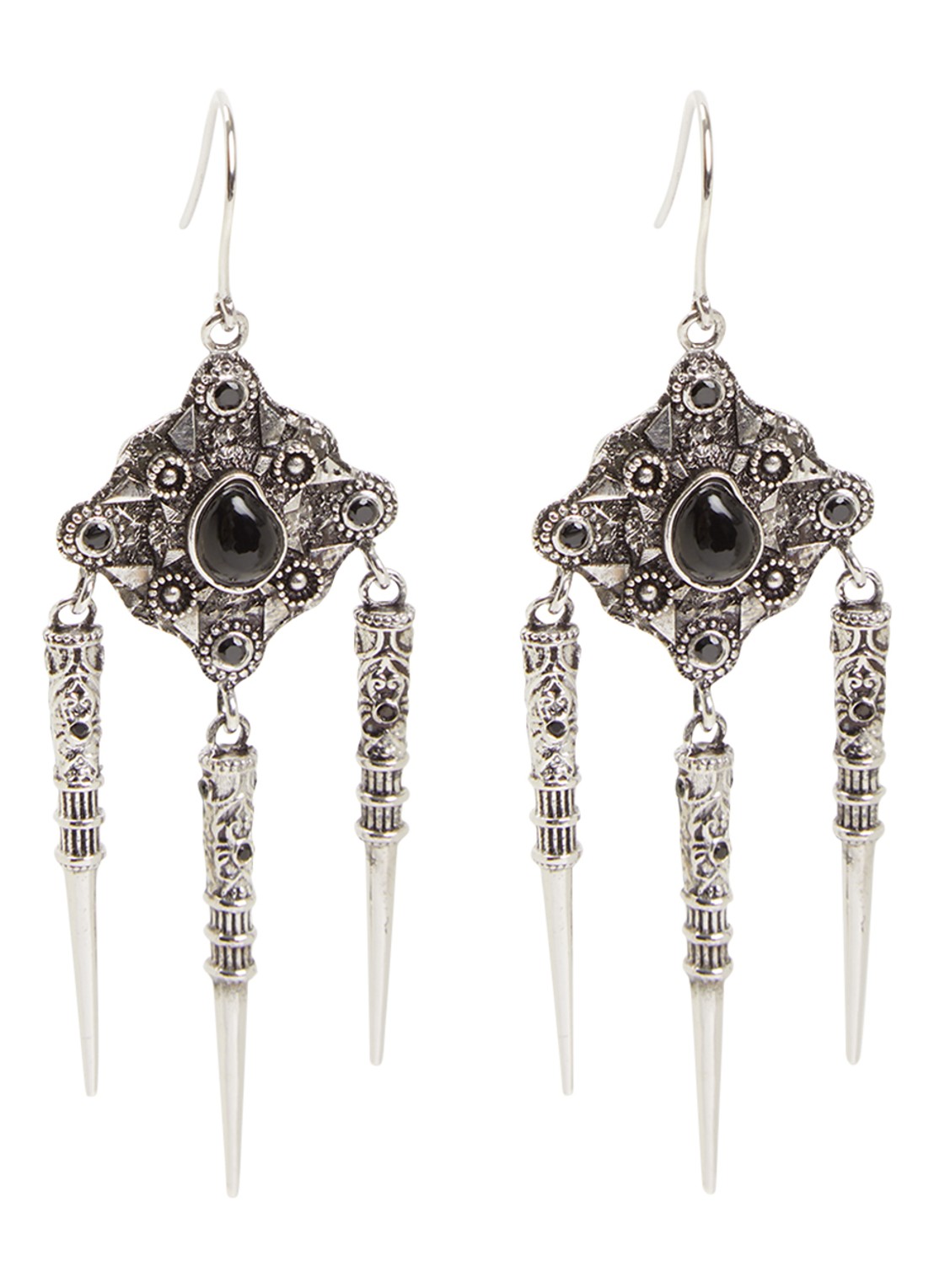 ba&sh Nora oorhangers van zilver - voorkant zilver