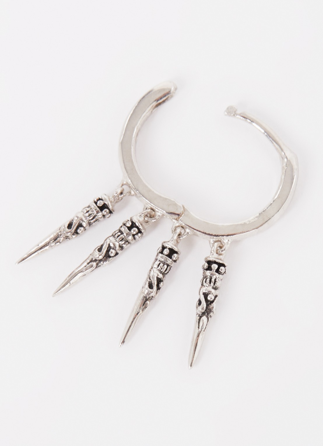 ba&sh Okinawa oorring met hanger - detail zilver