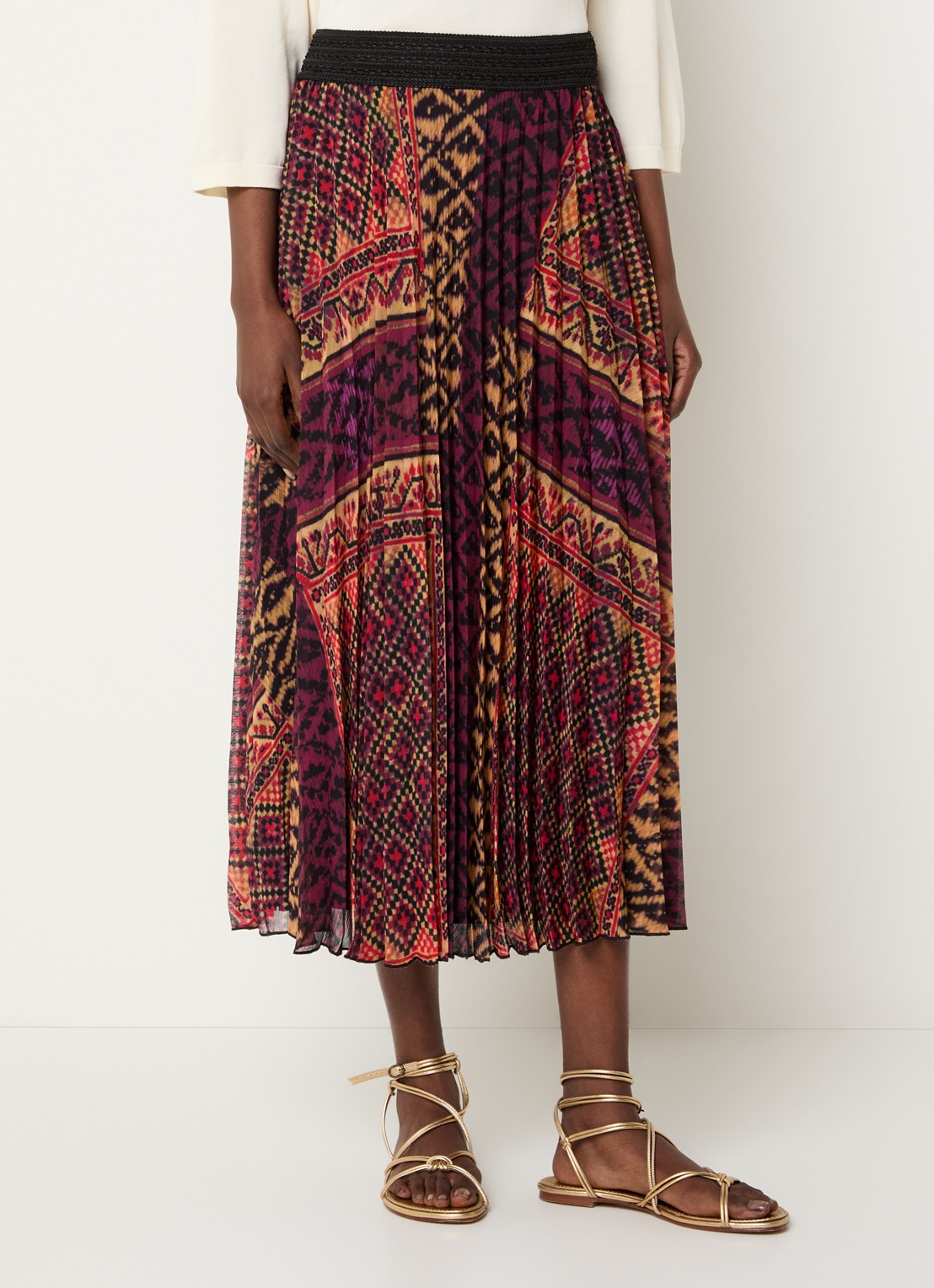 ba&sh Olgia midi rok met print - detail 2 rood