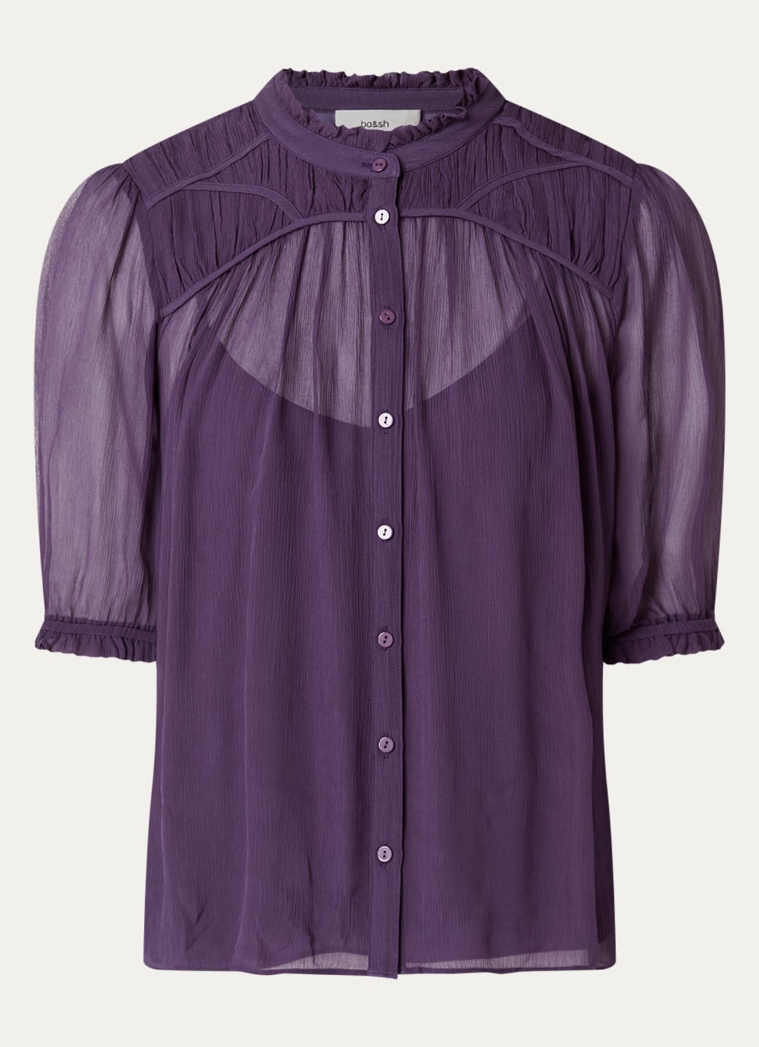 ba&sh Olie blouse met ballonmouw - voorkant 2 paars