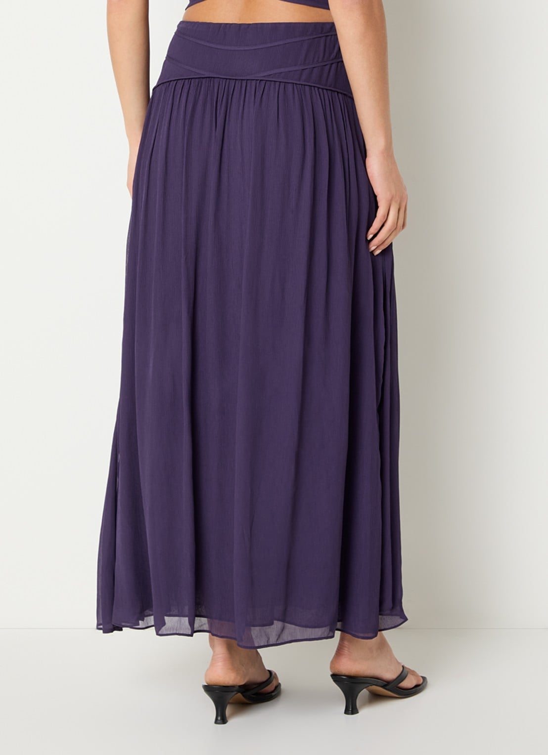 ba&sh Olivia maxi rok van crêpe  - achterkant 3 paars