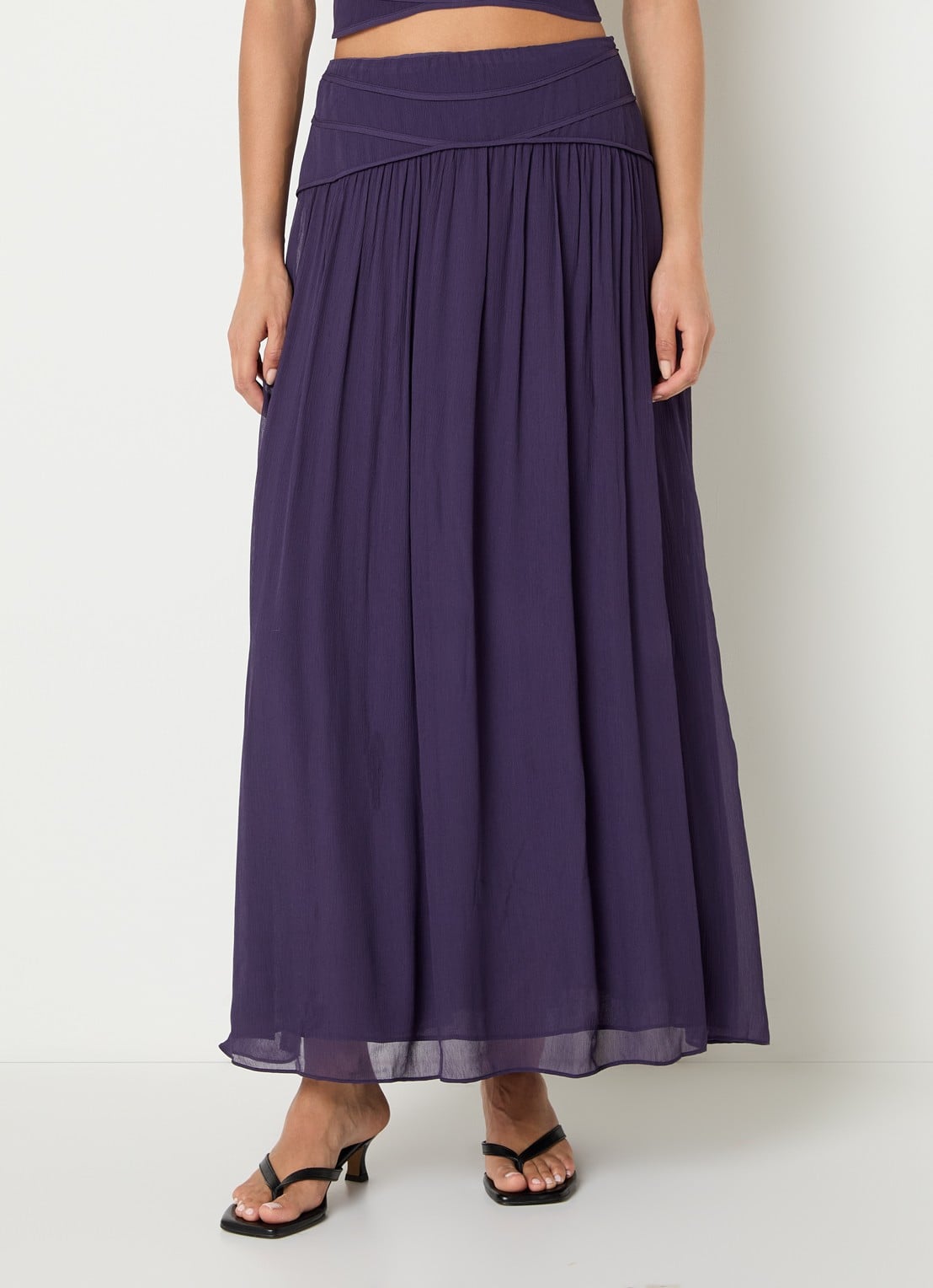 ba&sh Olivia maxi rok van crêpe  - detail 4 paars