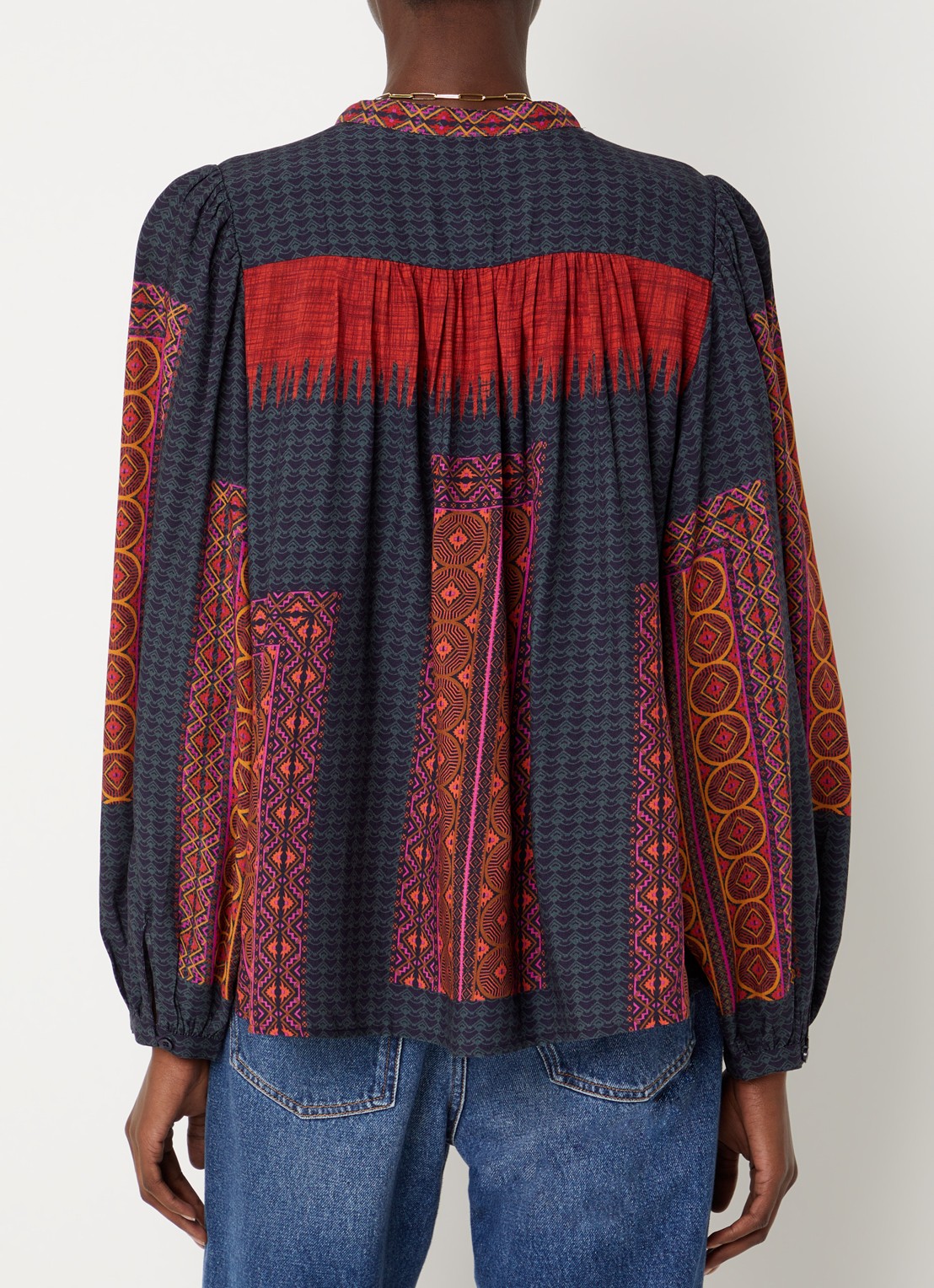 ba&sh Olivio tuniek met print - achterkant 3 rood