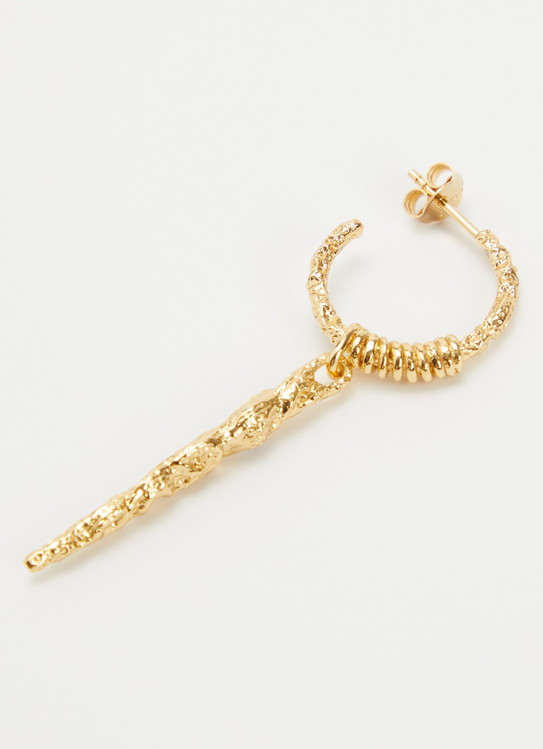 ba&sh Oudi oorringen van zilver - detail goud