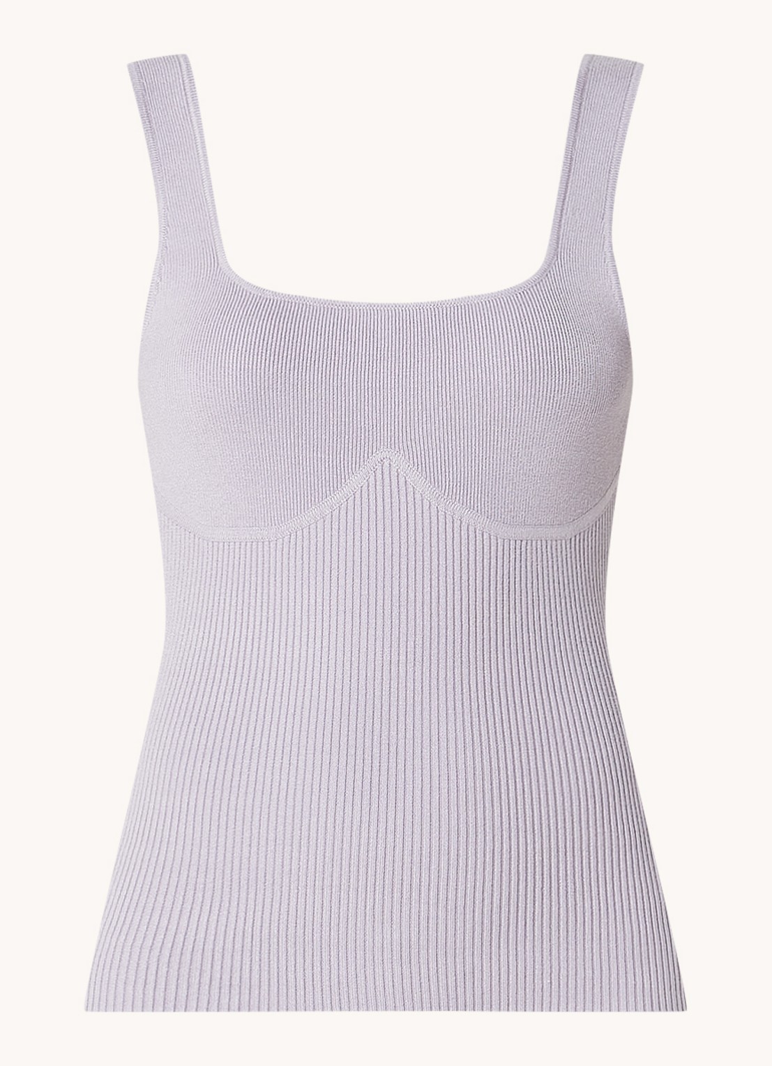 Ba&sh Oxmo fijngebreide tanktop met ribstructuur - voorkant lavendel