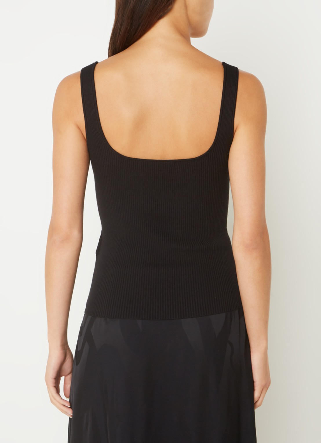 ba&sh Oxmo ribgebreide tanktop met stretch - achterkant 4 zwart