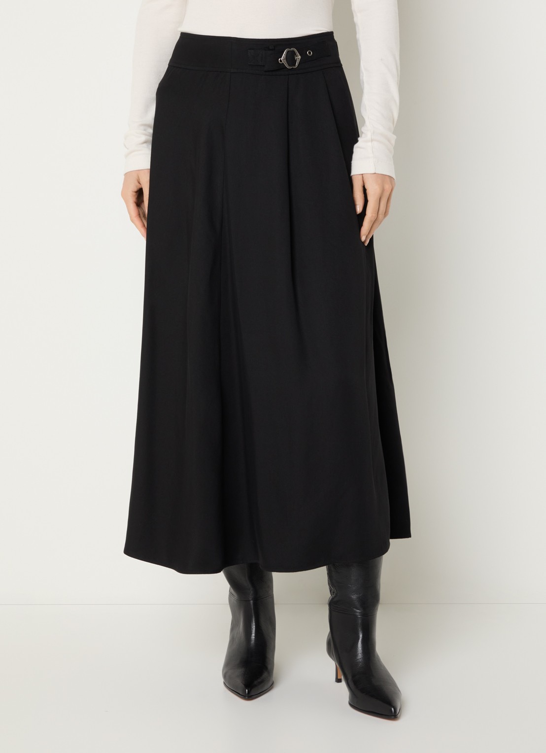 ba&sh Paella maxi A-lijn rok met split - detail zwart