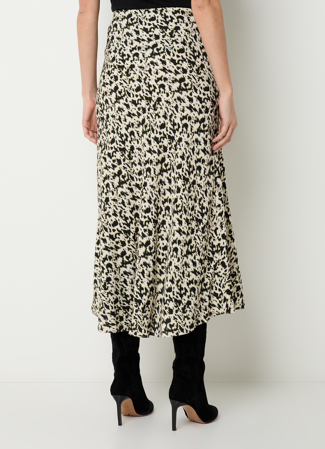 ba&sh Paena midi rok met print - achterkant 3 creme