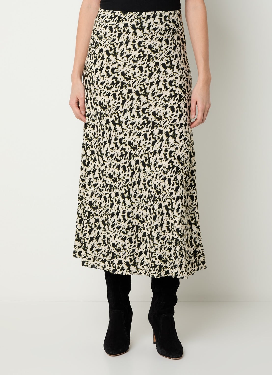 ba&sh Paena midi rok met print - detail 4 creme