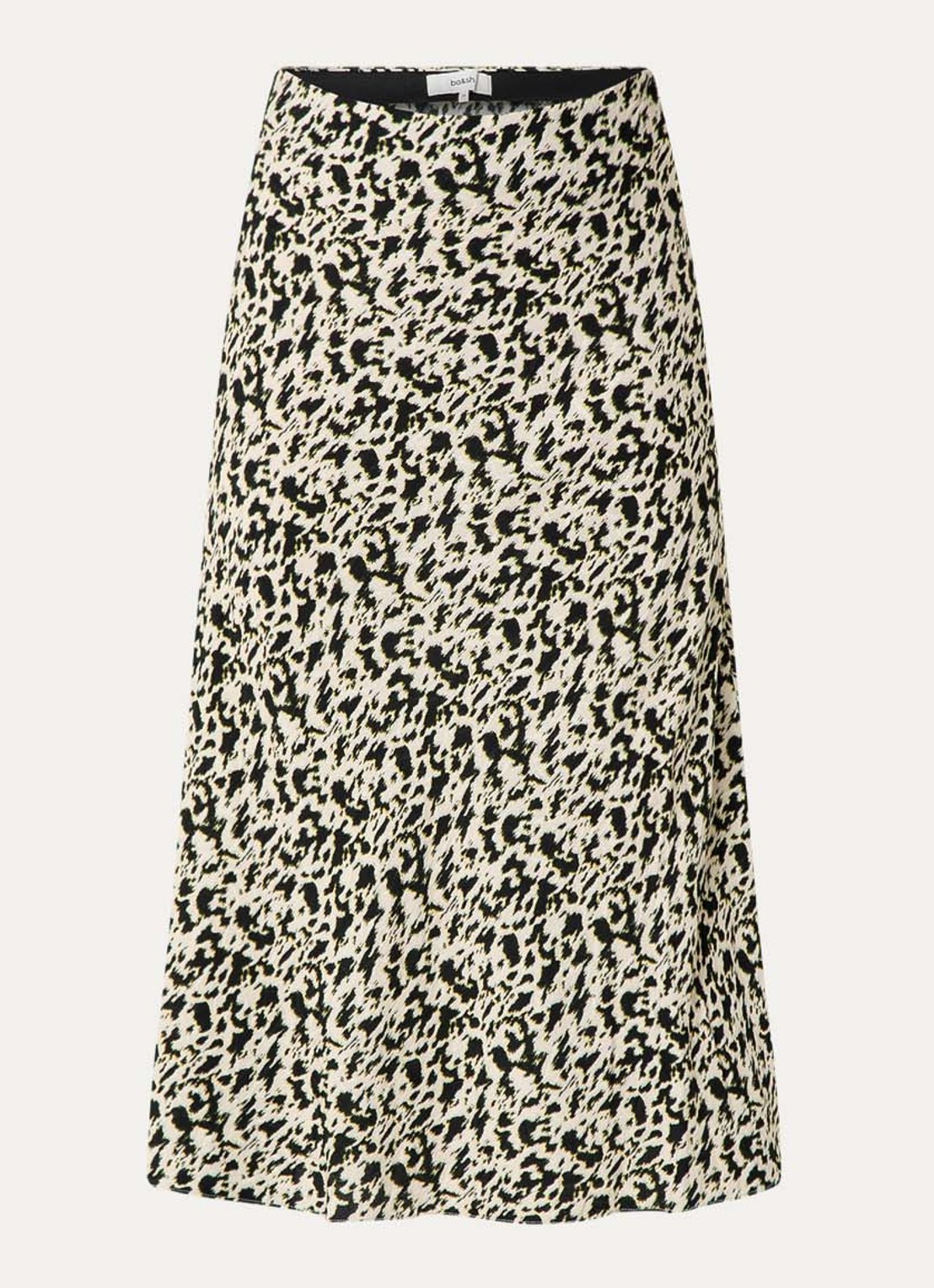 ba&sh Paena midi rok met print - voorkant creme
