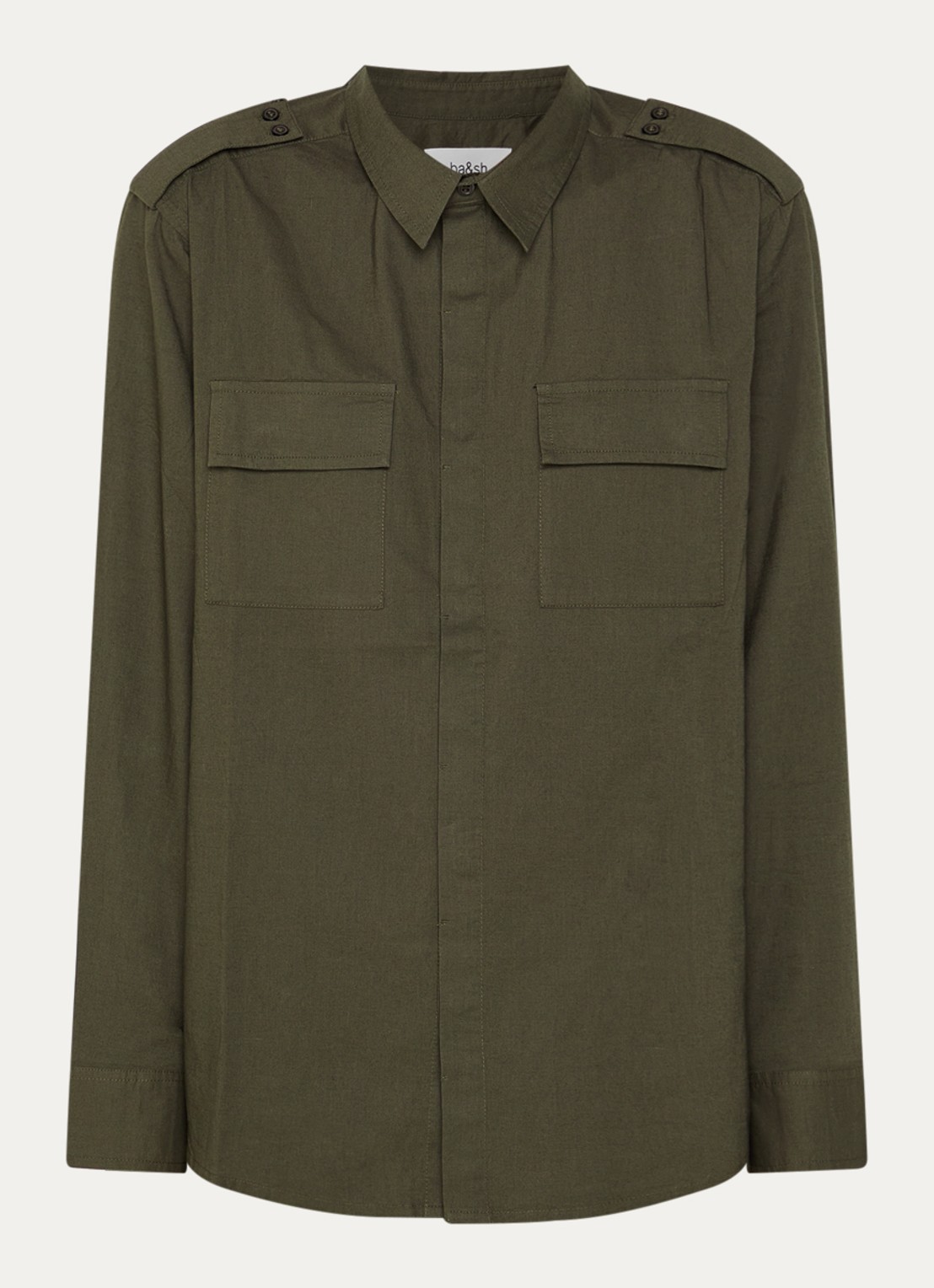 ba&sh Palani blouse met borstzakken - voorkant bronsgroen