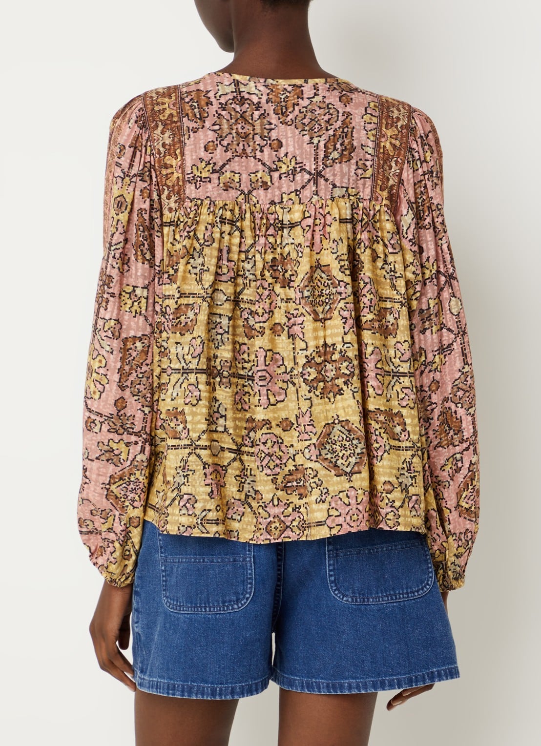 ba&sh Pamila tuniek met print - achterkant roze