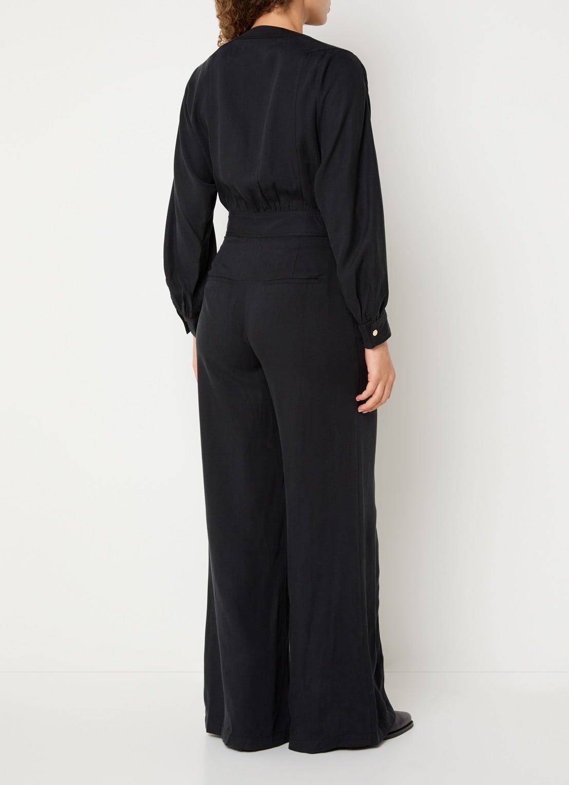 ba&sh Pere loose fit jumpsuit met ceintuur - achterkant 3 antraciet