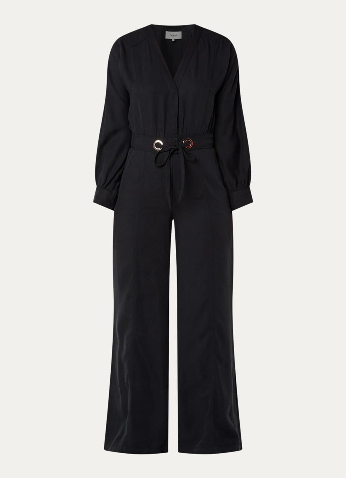 ba&sh Pere loose fit jumpsuit met ceintuur - voorkant antraciet