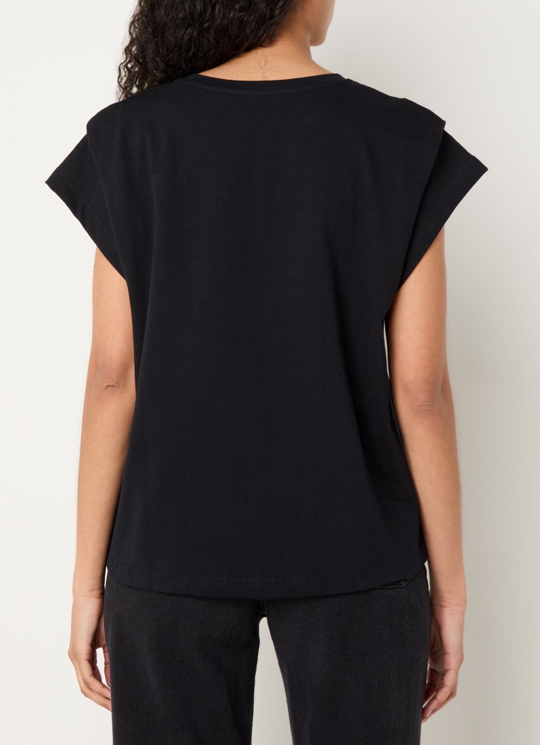 ba&sh Pio T-shirt met ronde hals - achterkant 3 zwart