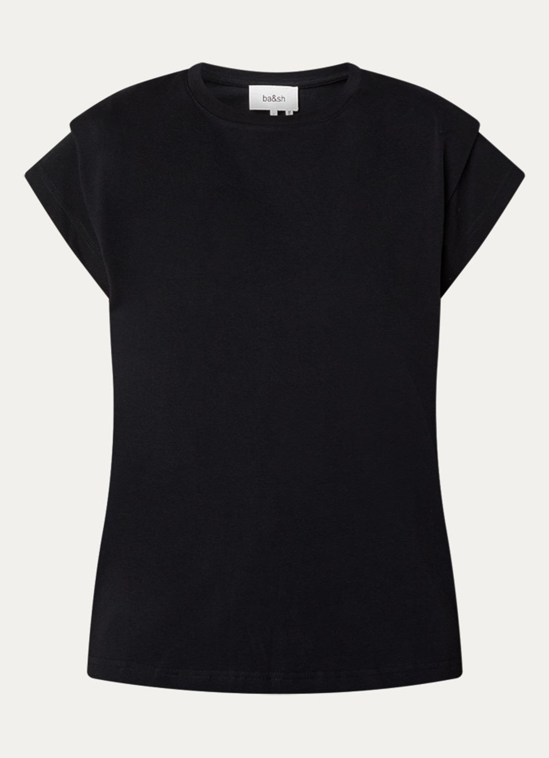 ba&sh Pio T-shirt met ronde hals - voorkant zwart