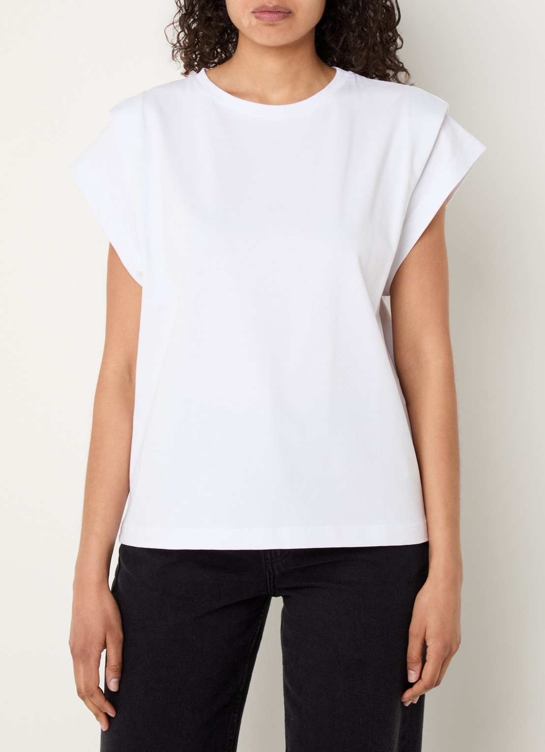 ba&sh Pio T-shirt met ronde hals - detail 2 wit