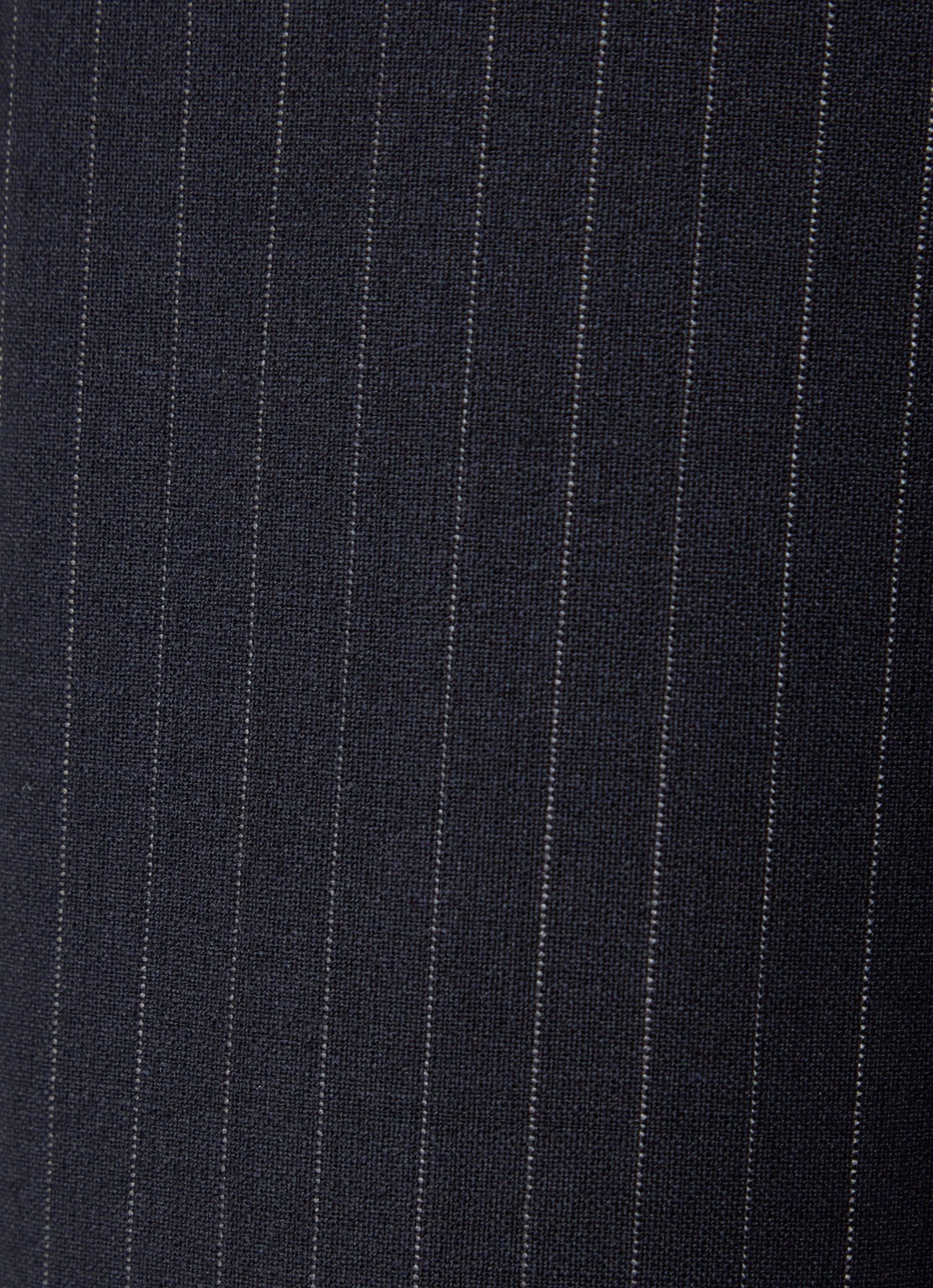ba&sh Pistachio high waist wide fit pantalon in wolblend met krijtstreep - detail 2 donkerblauw