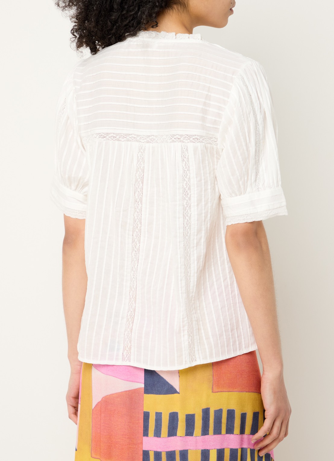 ba&sh Poeme blouse met details van kant - achterkant 4 wit