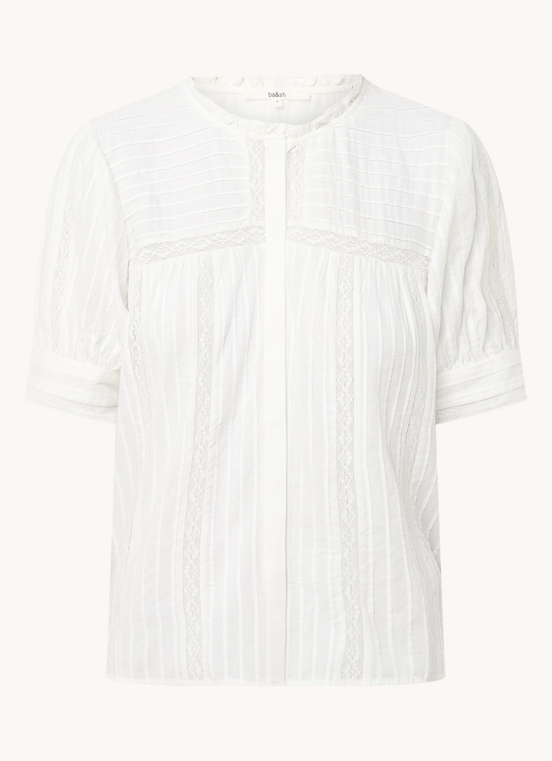 ba&sh Poeme blouse met details van kant - voorkant 2 wit