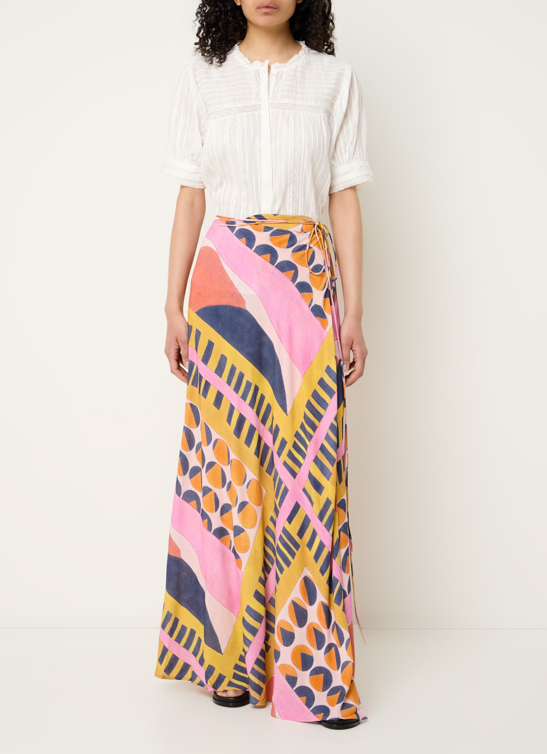 ba&sh Poeme blouse met details van kant - voorkant 3 wit
